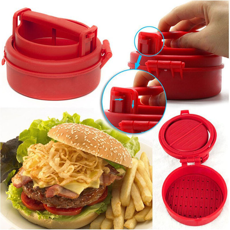 1 Pc Plastic Gevulde Burger Druk Hamburger Maker Mold Diy Pizza Maker Burger Maker Machine Gebak Maker Mold Keuken gadgets