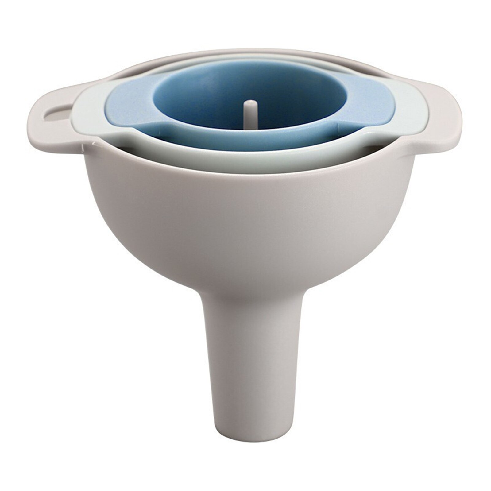 4pcs/set Kitchen Funnel Nested Funnels with Handle Wide Mouth Food Grade Plastic Funnels with Detachable Strainer Filter TB: Default Title