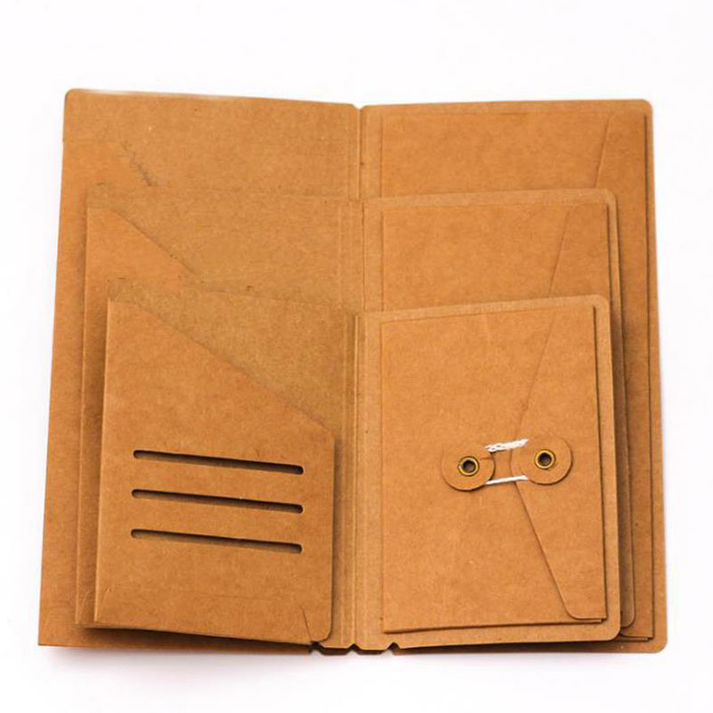 Organizador de sobres de Papel Kraft para viajeros, 1 unidad, recargas para diarios, tarjetas de planificación, tarjetas de pasaporte, bolsas para documentos