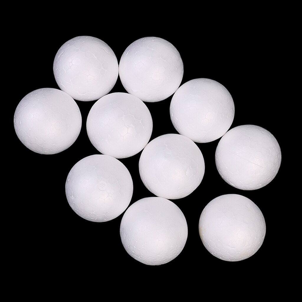 10 boules de mousse en polystyrène, 5cm, pour bricolage, sphère de décoration, artisanat, bricolage