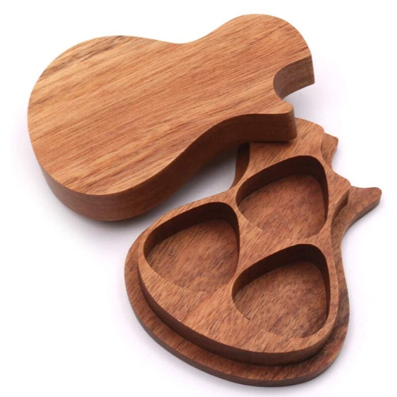 Púa de guitarra de madera hecha a mano y 3 púas de madera de olivo, púas para guitarra