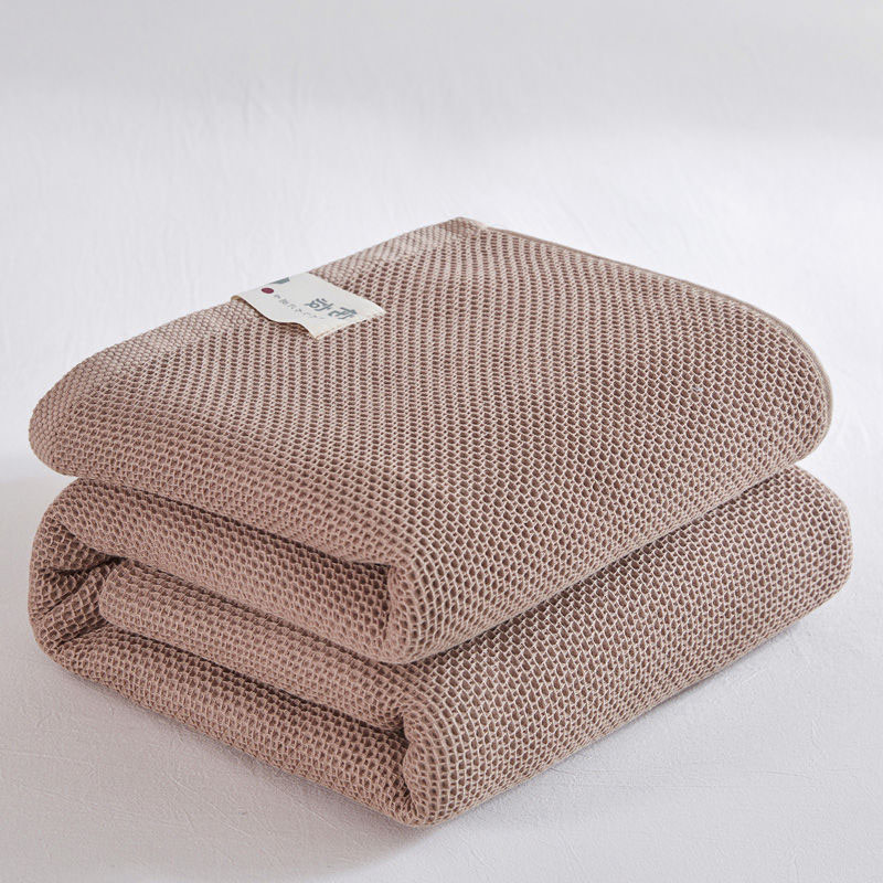 Couverture en coton à carreaux pour lit simple, couvre-lit gaufré, reine, roi, couvertures de canapé, drap de couverture de canapé, couette d'été: 120x200cm / Marron