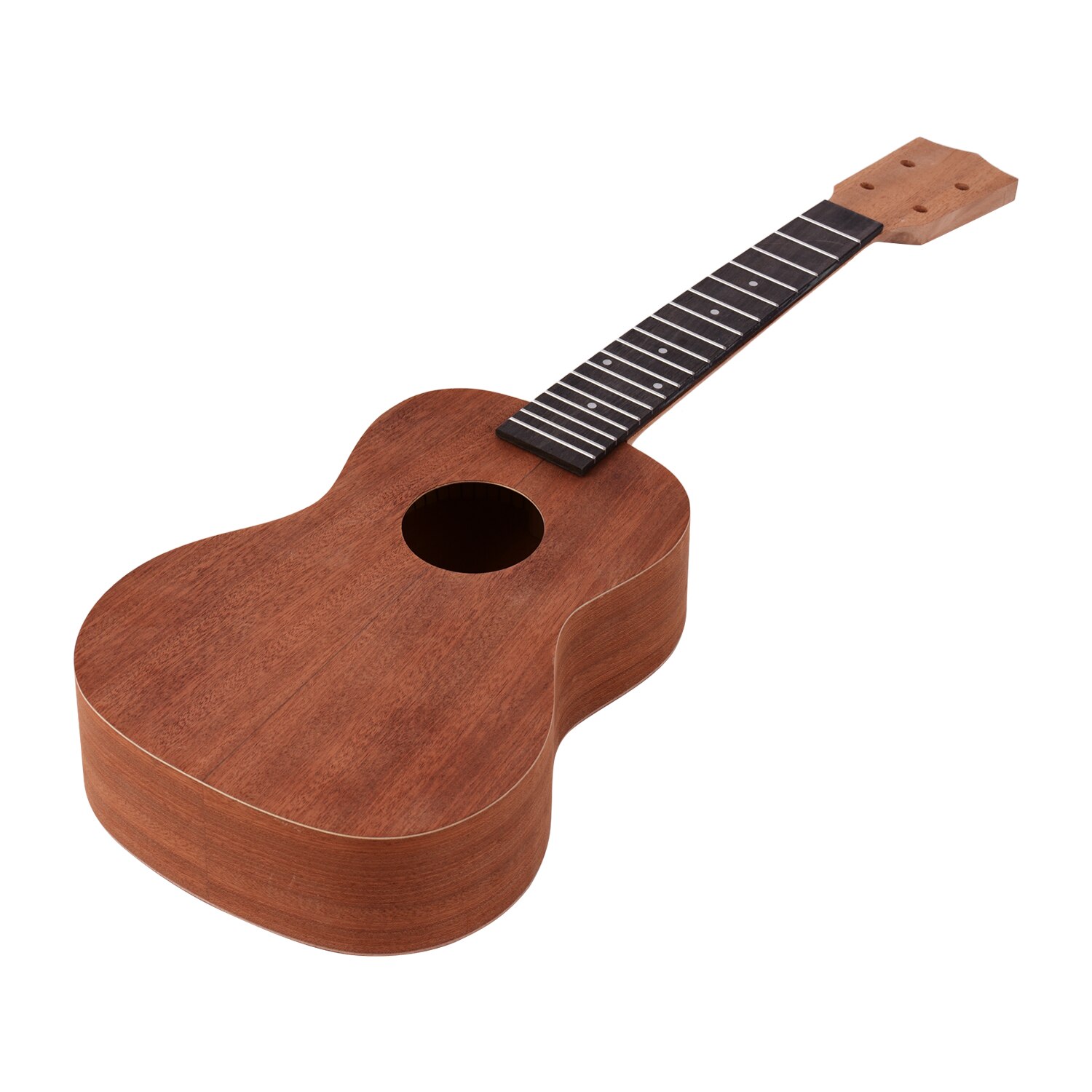 Ammoon 21 pouces non fini bricolage ukulélé Kit Ukelele contreplaqué corps okoumé bois massif Uke cou ouvert Style accordeurs de cordes