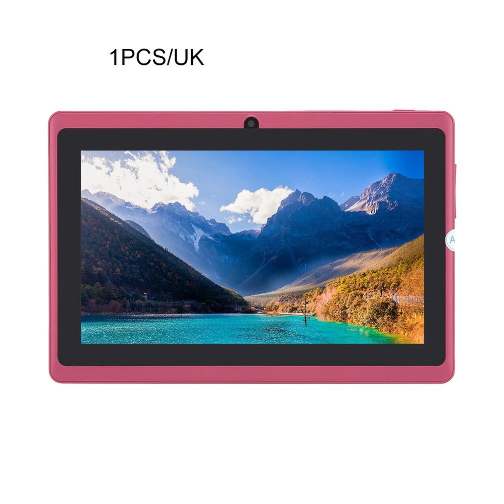 Portable Size Tablet 7 inch Tablet for Allwinner A33 Tablet PC 512MB+ 4GB for Android 4.4 Quad Core Q88 Kids PAD: blue EU