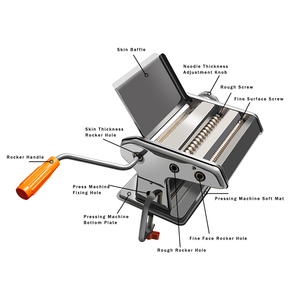 Kitchen Multi-function Non-slip Two-blade Stainless Steel Pasta Maker Machine Manual Noodle Makers Pasta Noodles Machines