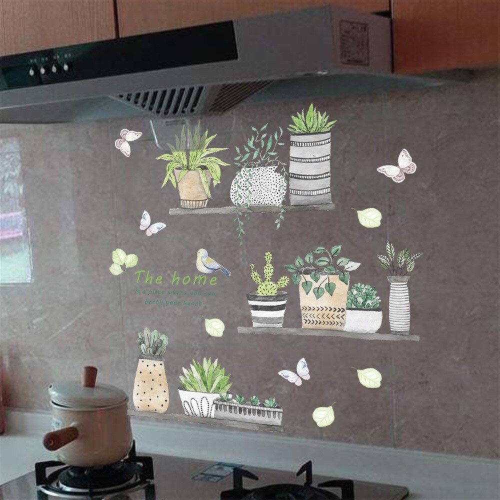 Decoratieve Schilderkunst Bedroomliving Kamer Tv Stickers Muurschildering Cactus Muursticker