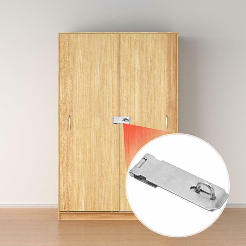 Hasp And Staple Gate Door Shed Latch Lock For Padlock Stainless-steel Durable