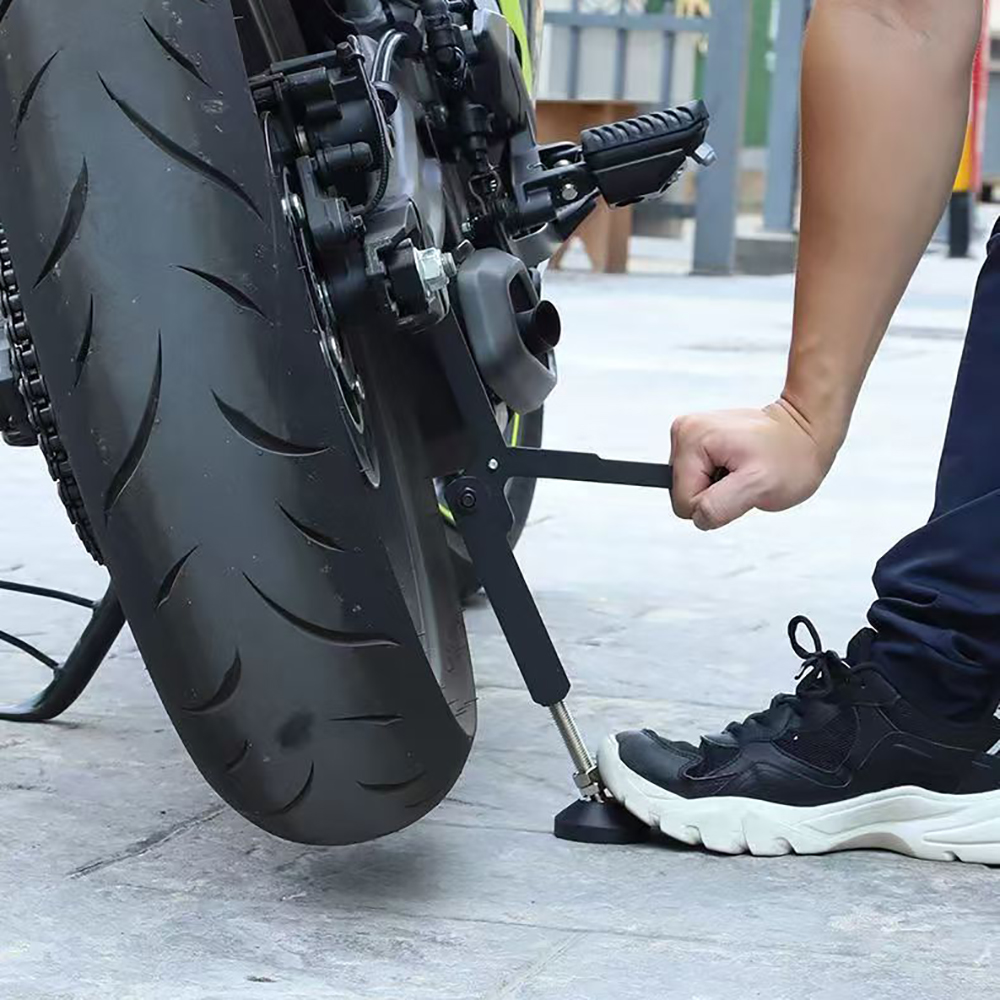 Opvouwbaar hefframe voor motorfietsen, opvouwbare zware hefstandaard, stabiel kraanframe voor motorfietsen met verbeterde armleuningen.