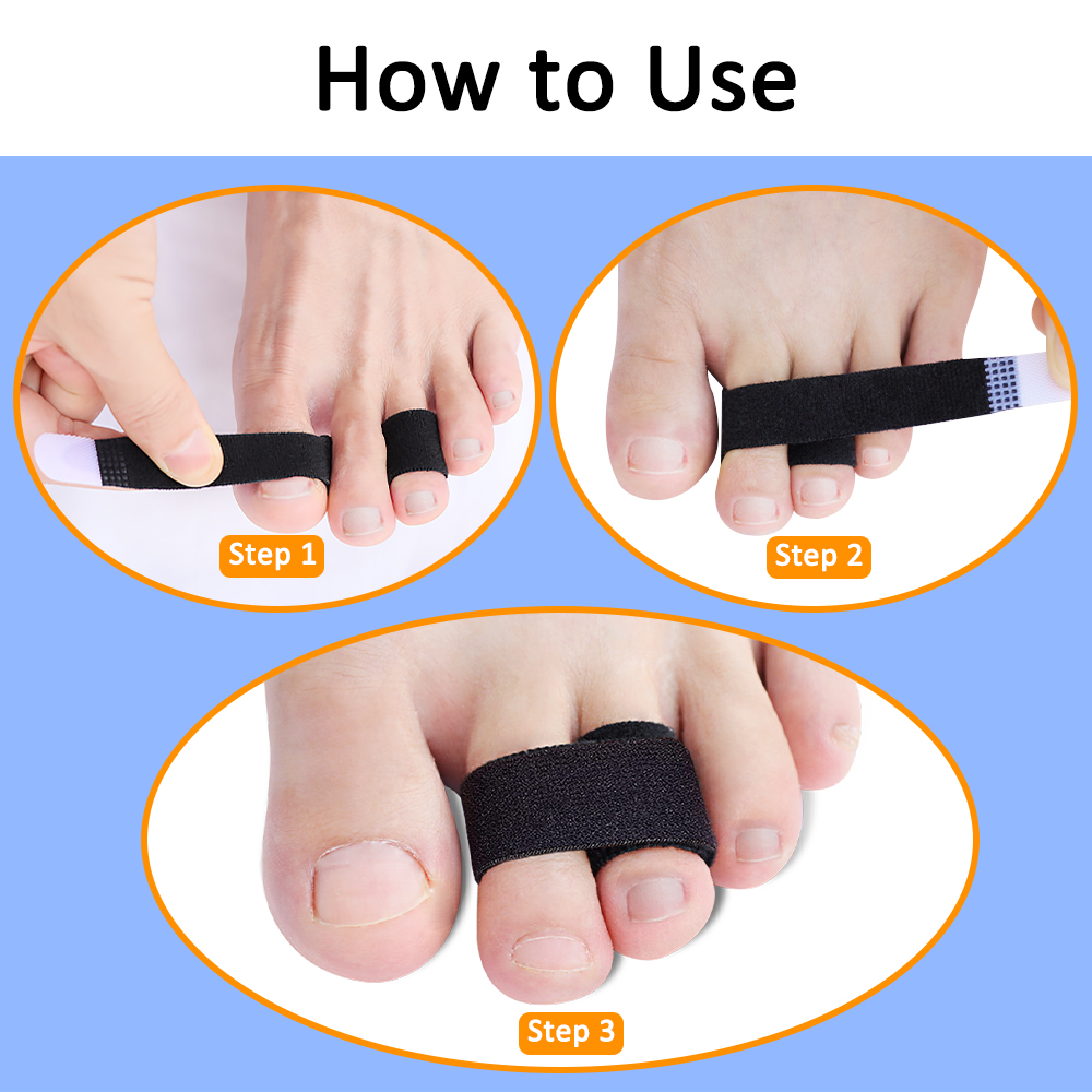 Pexmen 1/2/5/10Pcs Hammer Toe Straightener Toe Splints Cushions Bandages for Correcting Crooked & Overlapping Toes Protector