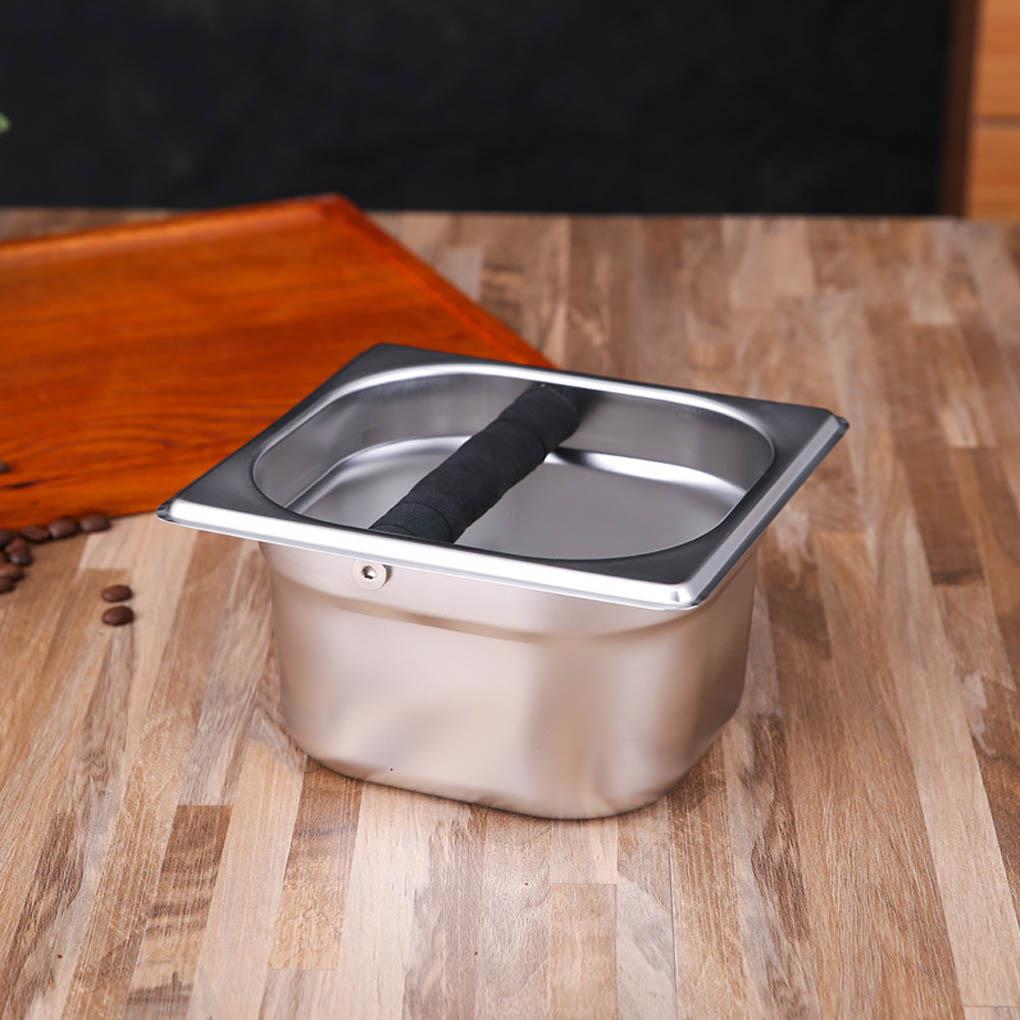 Stainless Steel Espresso Coffee Knock Box Container Coffee Grounds Container Coffee Bucket for Barista S / L Size
