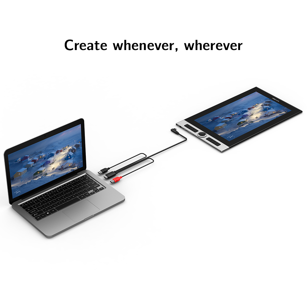 Original 3 in 1 Cable for XP-Pen Artist 12/Innovator 16 /Artist pro 16/Artist 10(2nd Gen), 12 (2nd Gen), 13 (2nd Gen), 16(2nd G