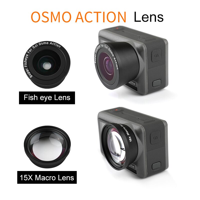 Kamera Externe 15X Makro Objektiv für DJI OSMO Aktion/180 Grad Fisheye Objektiv OSMO Aktion Kamera Zubehör