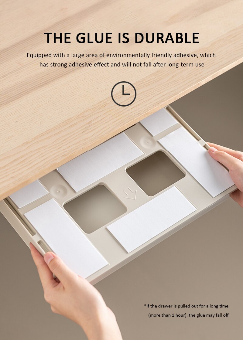 Self Stick Pencil Tray Under Desk Drawer Organizer Table Storage Box Self-adhesive Hidden Organizer Office Stationery Organizer