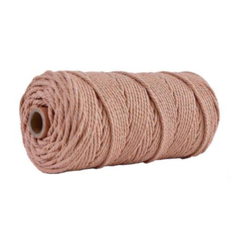 Pure Natural Cotton Rope Color Craft Lace Yarn Rope 100 Meters: Brick Red
