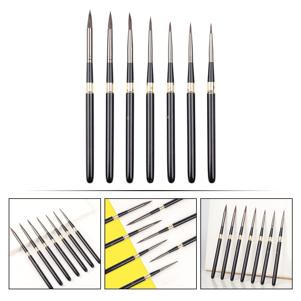 7pcs Metal Rod Paint Brushes Watercolor Painting Pens Oil Painting Brushes
