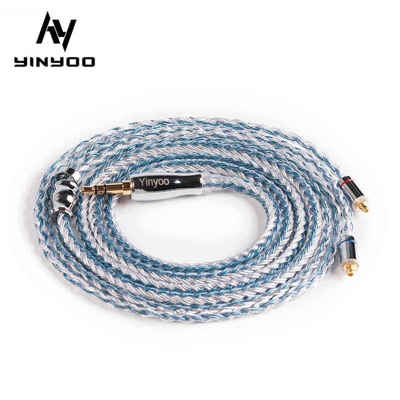 Yinyoo 16 Core High Purity Silver Plated Cable 2.5/3.5/4.4MM with MMCX/2PIN/QDC/TFZ for KZZS10 PRO ZSN PRO BLON BL-03 BL-05 BL05