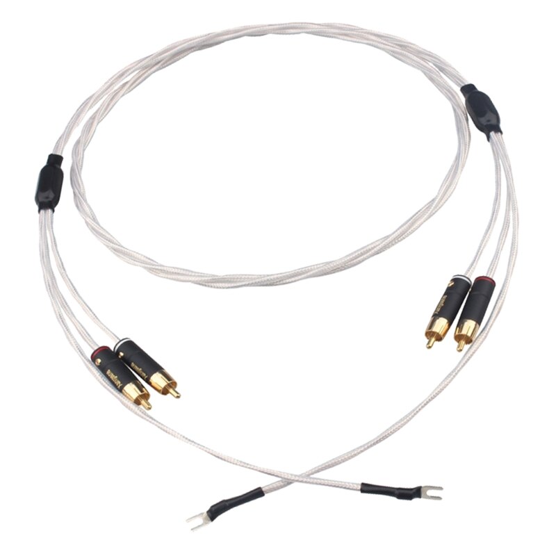 Koorts Grade Zwarte Lijm Lp Ptfe Geïsoleerde Verzilverd Cable Fonograaf Audiokabel Aardedraad