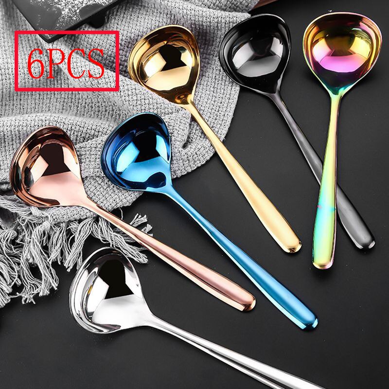 Cuillère à soupe à Long manche en acier inoxydable 304, petite cuillère à soupe, grande extrémité ronde profonde, cuillère à bouillie de ménage, grande cuillère à boire