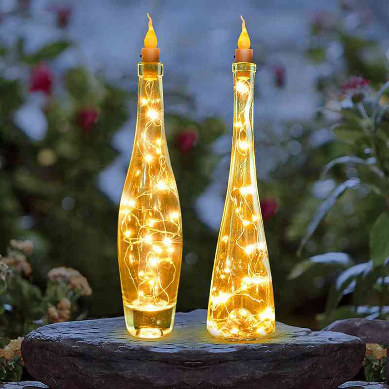 Kaars Kurk Licht 20 Led Fles Licht Batterij Kurk Party Bruiloft Kerstmis Halloween Bar Decoratie Warm Wit