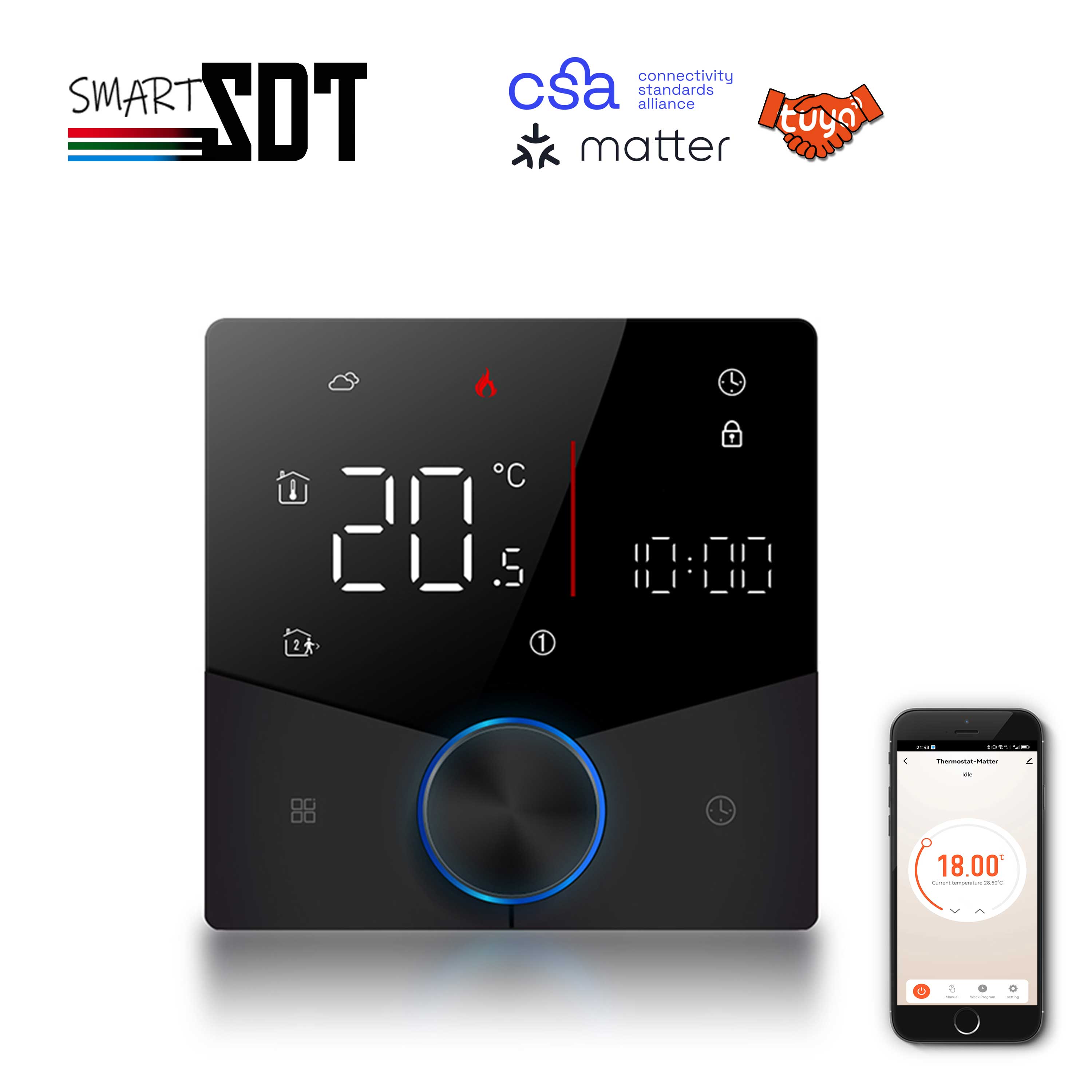 2024 new zigbee wifi thermostat heaters for ga gb gc control underfloor heating electric heating gas boiler dry contact