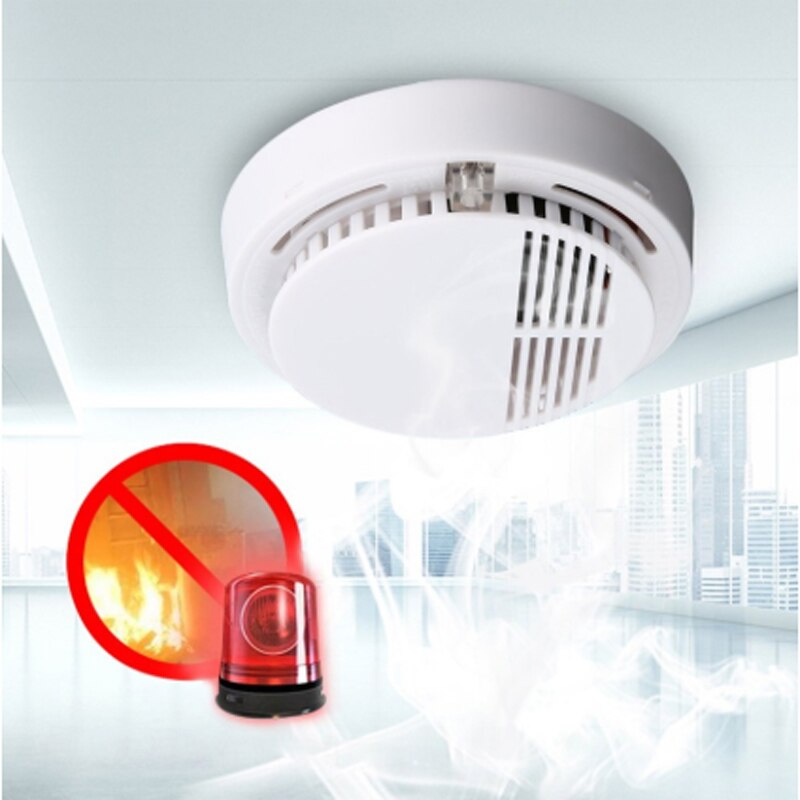 85dB Fire Smoke Sensor Detector Monitoring Independent Alarm Home Security System Cordless Home Guard Office Building Restaurant
