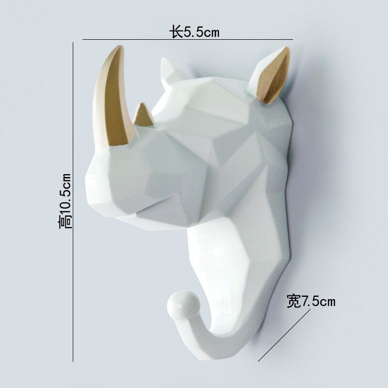 Dierenhaak huisdecoratie opberghanger hars opbergrek organizer wandhaken kunstdecoratie badkameraccessoires: C4