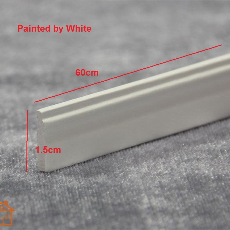 Baseboard Molding dollhouse miniature trim skirting board 1/12 scale DIY L60cm*1.5cm #B002