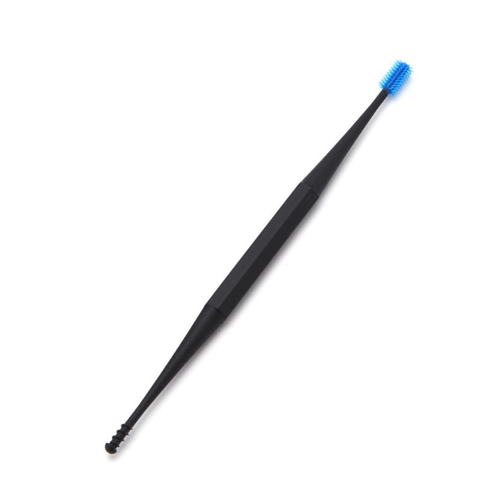 1Pcs Zachte Siliconen Dubbele Hoofd Oor Pick Oor Schoon Tool Double-Ended Earpick Ear Wax Curette Remover Oor schoner: Blauw