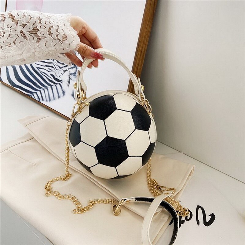 Personality Female Leather Pink Basketball Bag Ball Purses For Teenagers Women Shoulder Bags Crossbody Chain Hand Bags: 7