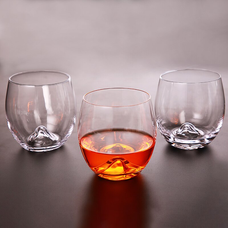 Simple Whisky Glass Cup Volcanic Touch Bottom On The Rock Glass 350ml Fastest ePacket