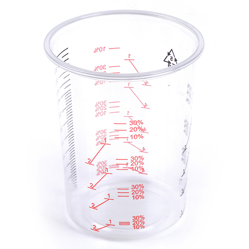 Bol de mélange de peinture en plastique, 10 pièces, gobelet calibré, 600ml, pour un mélange précis de peinture et de liquides
