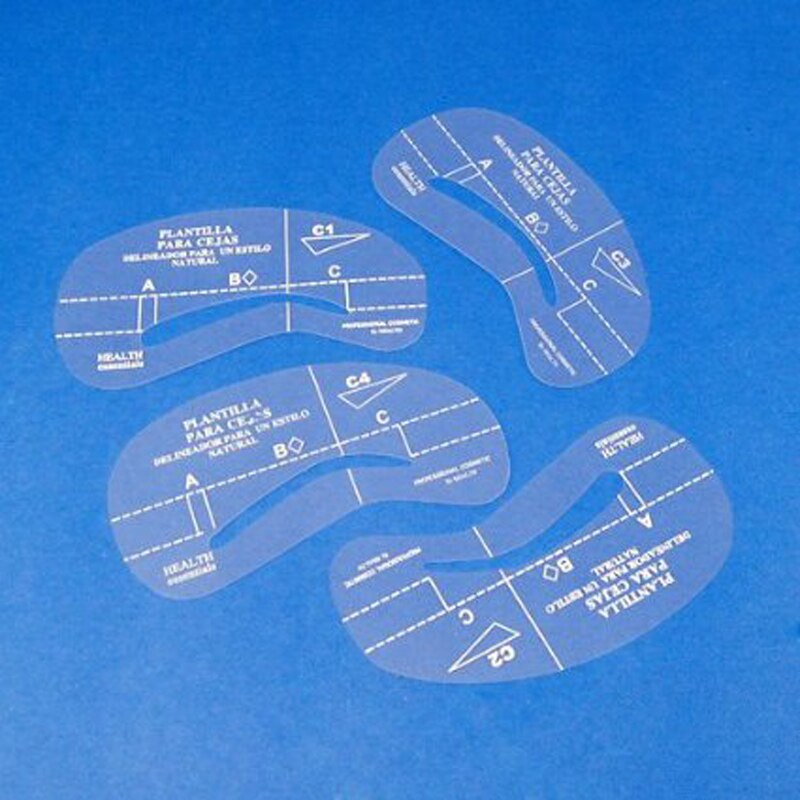 4Pcs Eyebrow Shaping Stencil Set Grooming Tools Drawing Card for Dashing Eyebrows C1-C4 M88