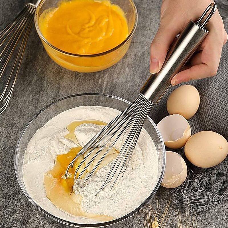 Batidor manual de acero inoxidable 1 uds, Batidor de huevos, Batidor manual, utensilios de cocina, mezclador de mantequilla, Batidor de huevos