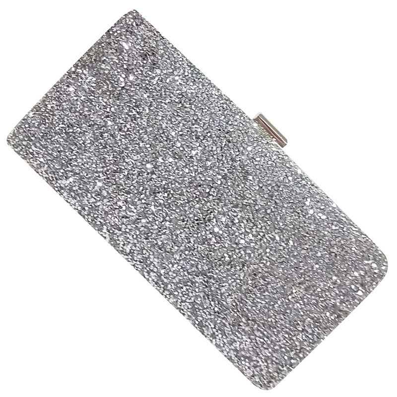 Femme sac de soirée diamant strass pochette cristal jour pochette portefeuille de mariage sac à main fête Banquet, argent