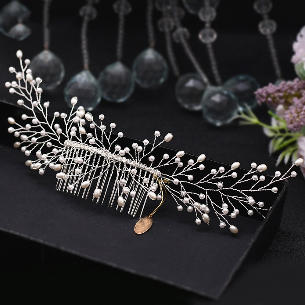 Peineta DE BODA ZMHP182, diadema de perlas para el cabello, accesorios para el cabello de novia, tocados de cumpleaños, joyería para el pelo de novia, pasador de pelo