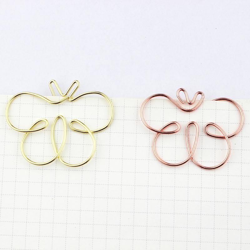 Pince à papier en forme de papillon Rose or, Mini épingle mignonne, épingle créative, accessoires de Table de bureau, Clips métalliques pour planificateur: half half