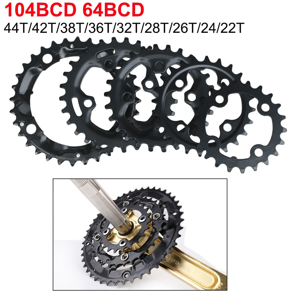 104BCD 64BCD Chainirng MTB Double/Triple Speed Bike Chainwheel 22/24/26/28/32/36/38/42T Mountain Bike Crankset Parts for Shimano