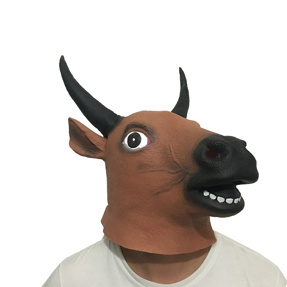 Voksen tyr hoved maske fest essentiel halloween cosplay kostume teater latex tyr maske dyre kostume fest maskerade maske