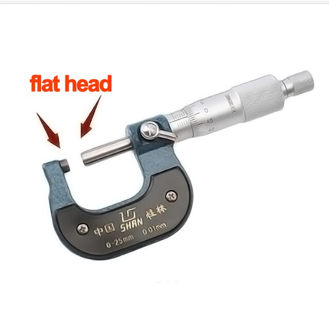 Tube Micrometers 0-25mm/0.01mm Gauge Micrometer For Measuring Thicknes Of Pipes And Tubes Vernier Caliper Measuring Tools: flat head