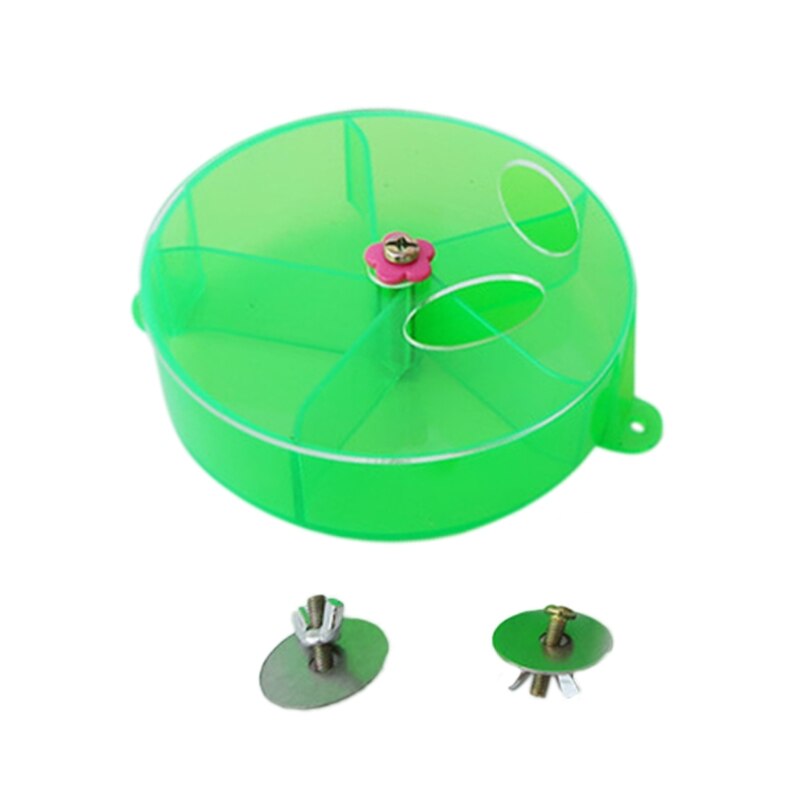 Bird Foraging Toy Cage Feeder Seed Food Ball Rotate Wheel for Parrot: Green