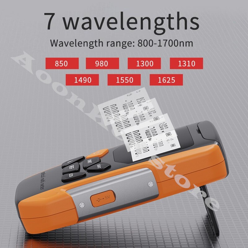 Multifunction Optical Power Meter Visual Fault Locator Network Cable Test Optical Fiber Tester Pen VFL USB Charging