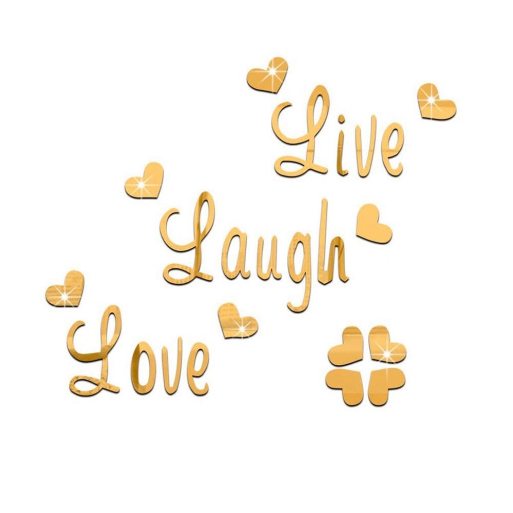 Live Laugh Love Quote Verwisselbare Muur Art Stickers Spiegel Decal Diy Slaapkamer Decor Kwekerij Kinderkamer Behang Sticker Muurschildering 918