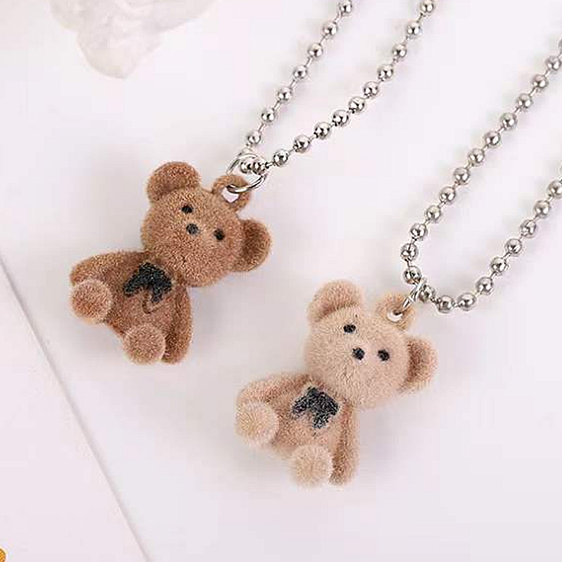 Massaal Beer Bruine Teddybeer Dame Leuke Hanger Ketting Kleine Dieren Hanger Mode Kettingen Vriendschap Sieraden Accessoires