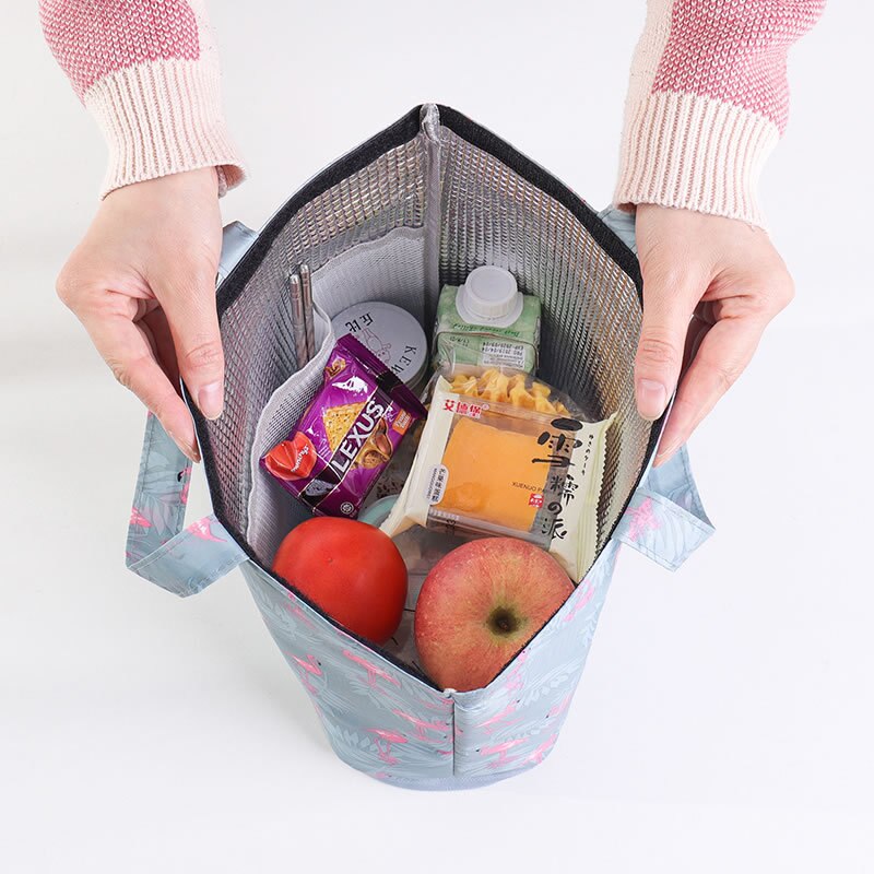 Foldable Portable Lunch Bag Women Office Luncheon Fruit Cooler Pouch Kids Picnic Drinks Snacks Organize Package Accessories Item