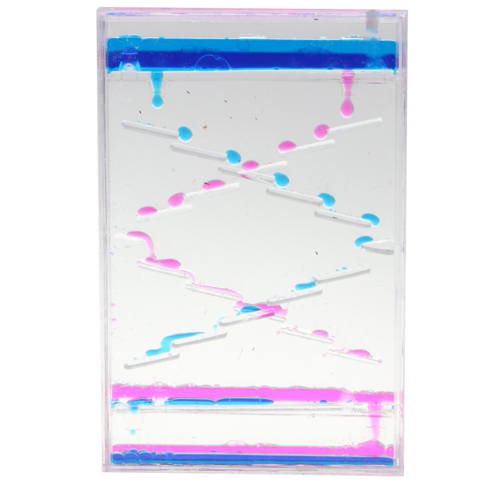 Stundenglas Timer - Quadratische Gleitende Treibende Bubbler Bewegung - Sensorik Spielzeug - Blau + Rosa