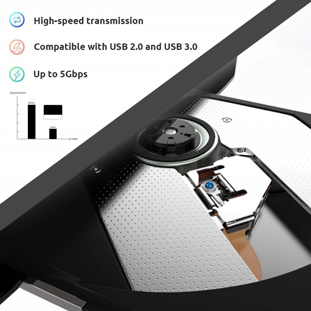 USB 3,0 Typ C Externe CD Stock Dual Schnittstelle DVD Brenner Schriftsteller DVD-RW DVD Rom Spieler für hp Laptop Computer Fenster