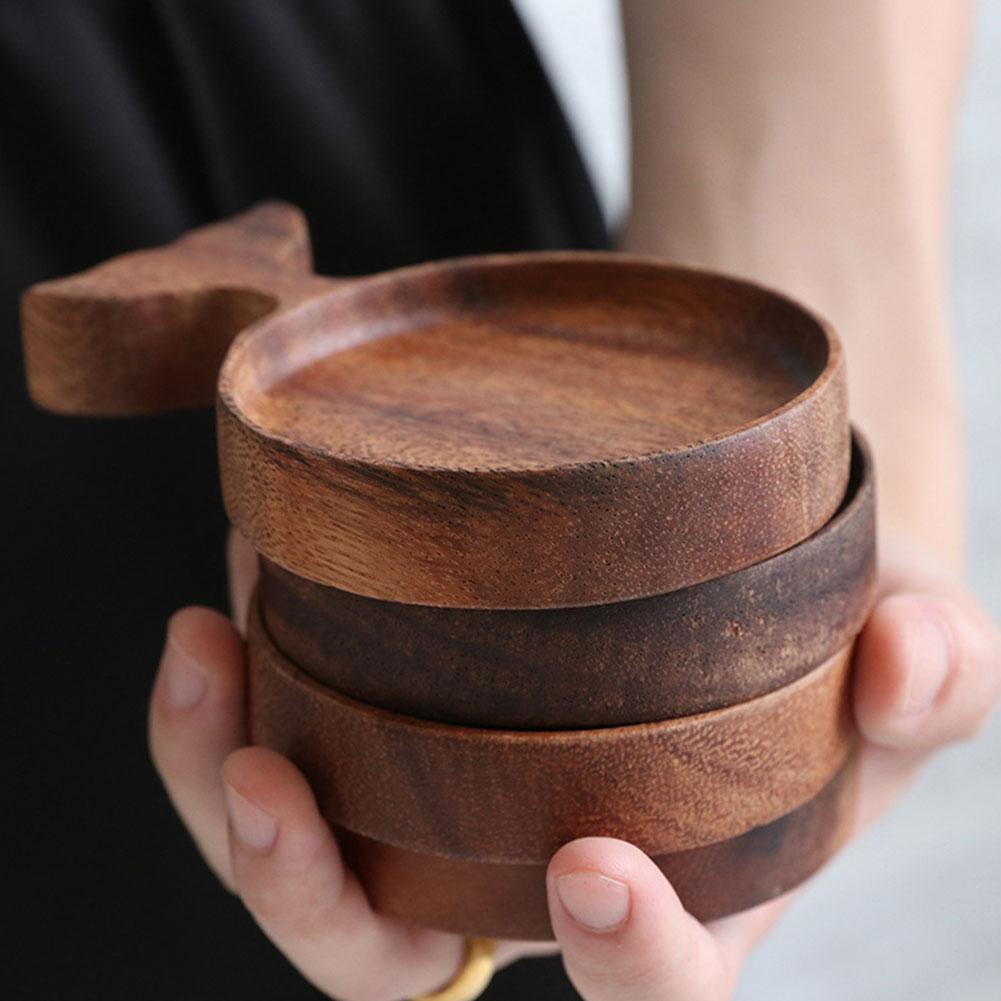 Holz Untertasse Akazie Holz Fisch Kreative Japanischen retro Hand bemalt Geschirr Tauchen Soße Platte Gewürz Gericht Nachtisch Tablett