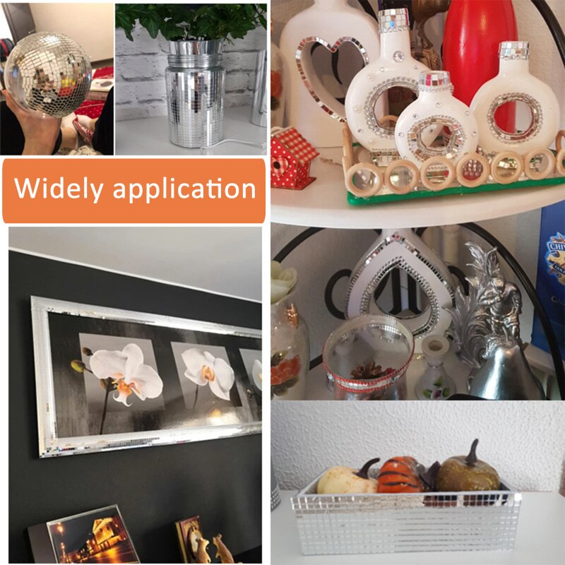 200PCS/lot Mixed Shape Mini Mirror Glass Mosaic Tiles For Handmade DIY Crafts Home Wall Artwork Decorations