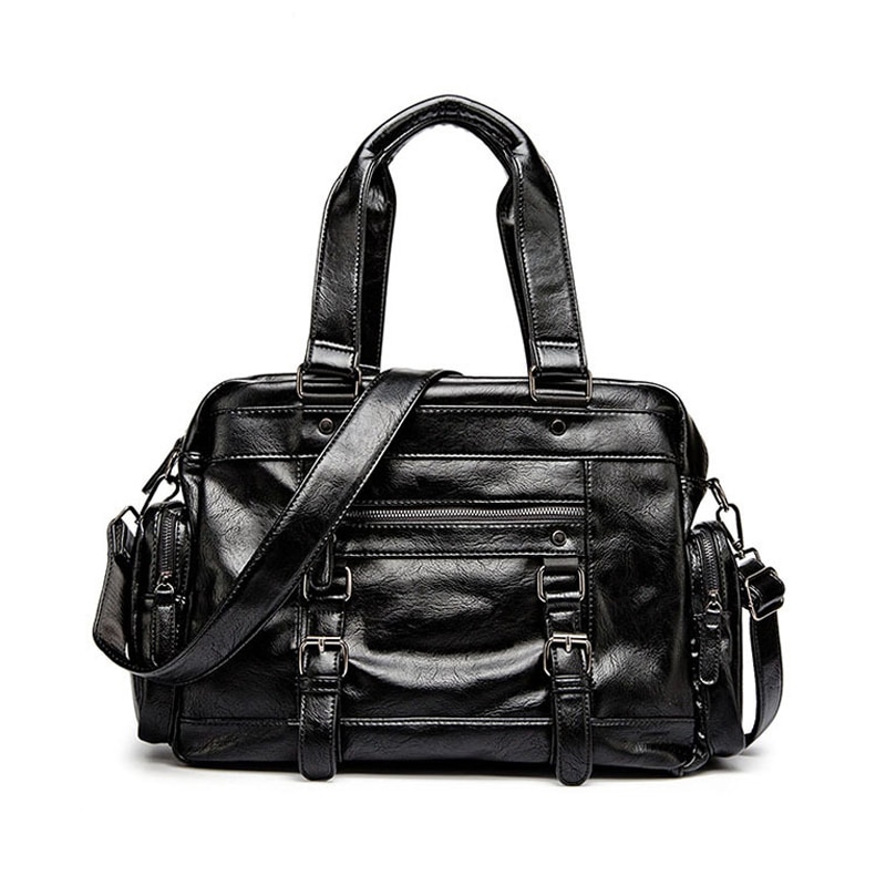 Sacos de Viagem Bolsas de Couro Da Forma dos homens de luxo Da Marca Para Os Homens Casuais de Grande Capacidade Portáteis Sacos de Ombro Pacote Bolsa Masculina