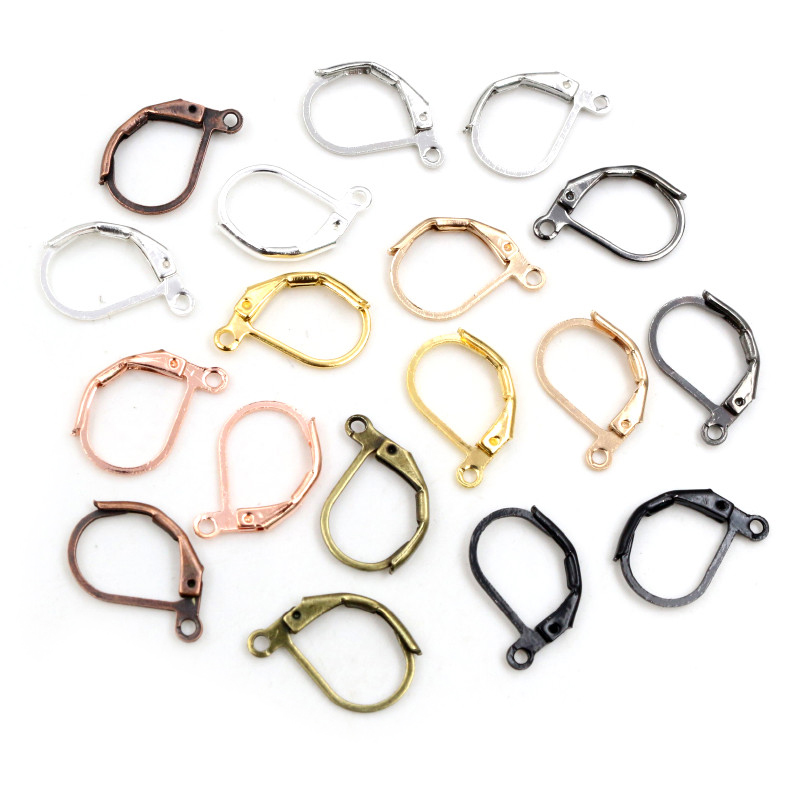 30-50 uds/lote de oro plata francés pendiente ganchos de alambre configuración Base aros pendientes para bricolajes artículos de fabricación de joyas al por mayor
